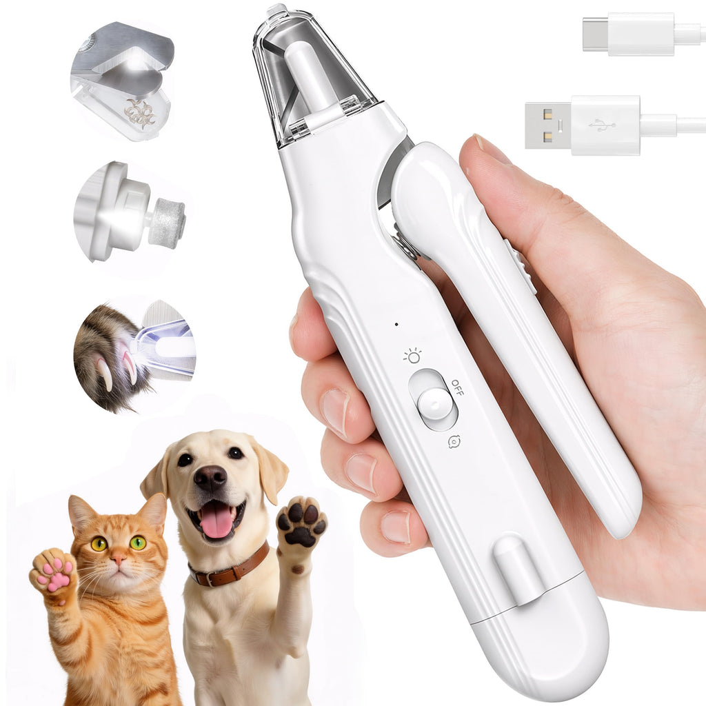2-en-1 Clippers pour ongles de chien avec lumière - Poignard électrique pour ongles pour petits grands chiens
