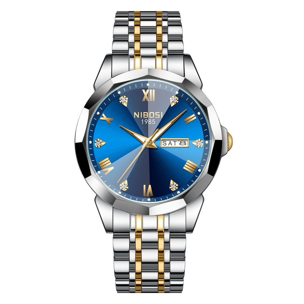 Montre bracelet en acier pour homme Quartz Lumineux étanche