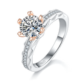 S925 Argent Sterling 1ct Anneau de Moissanite
