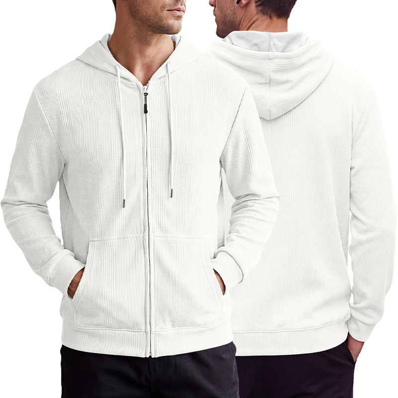Veste de cardigan à capuche à capuche Jacquard style homme