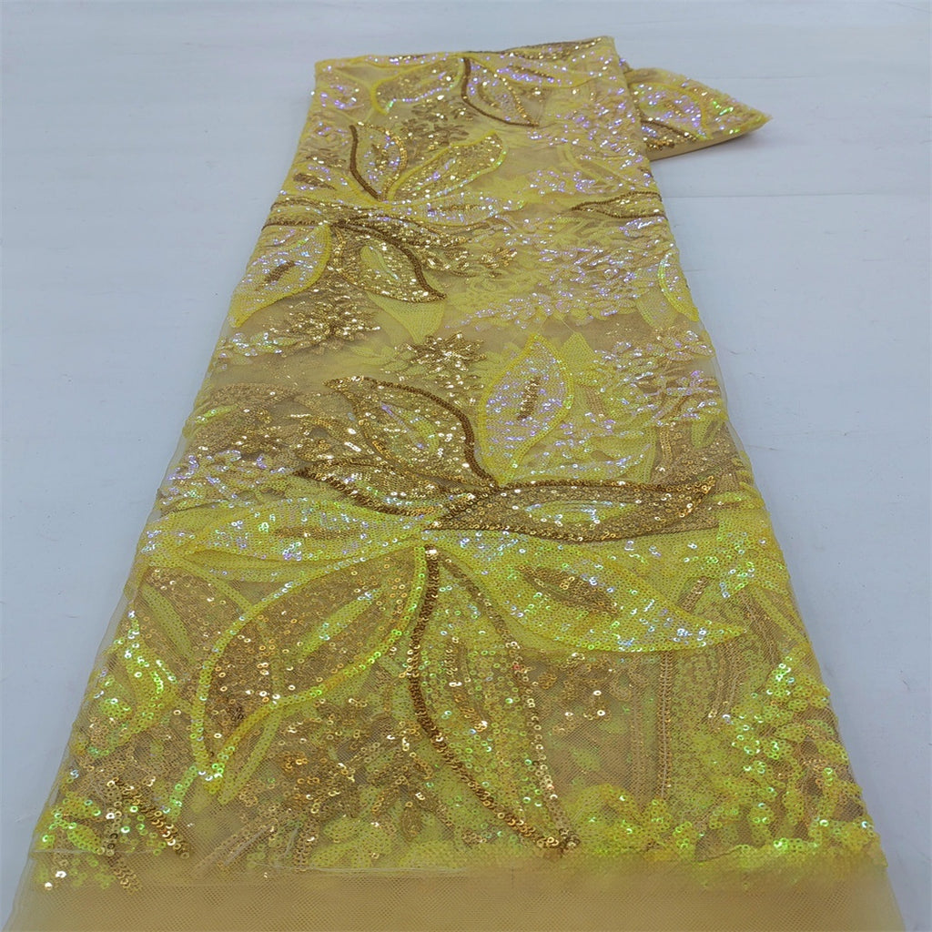 La scène de mariage et les robes de mariée Feature Rainbow-vert Tissu brodé