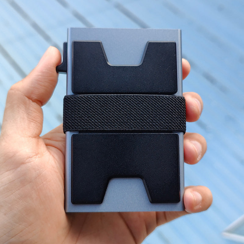 Support de carte de portefeuille en alliage d'aluminium magnétique RFID pour hommes