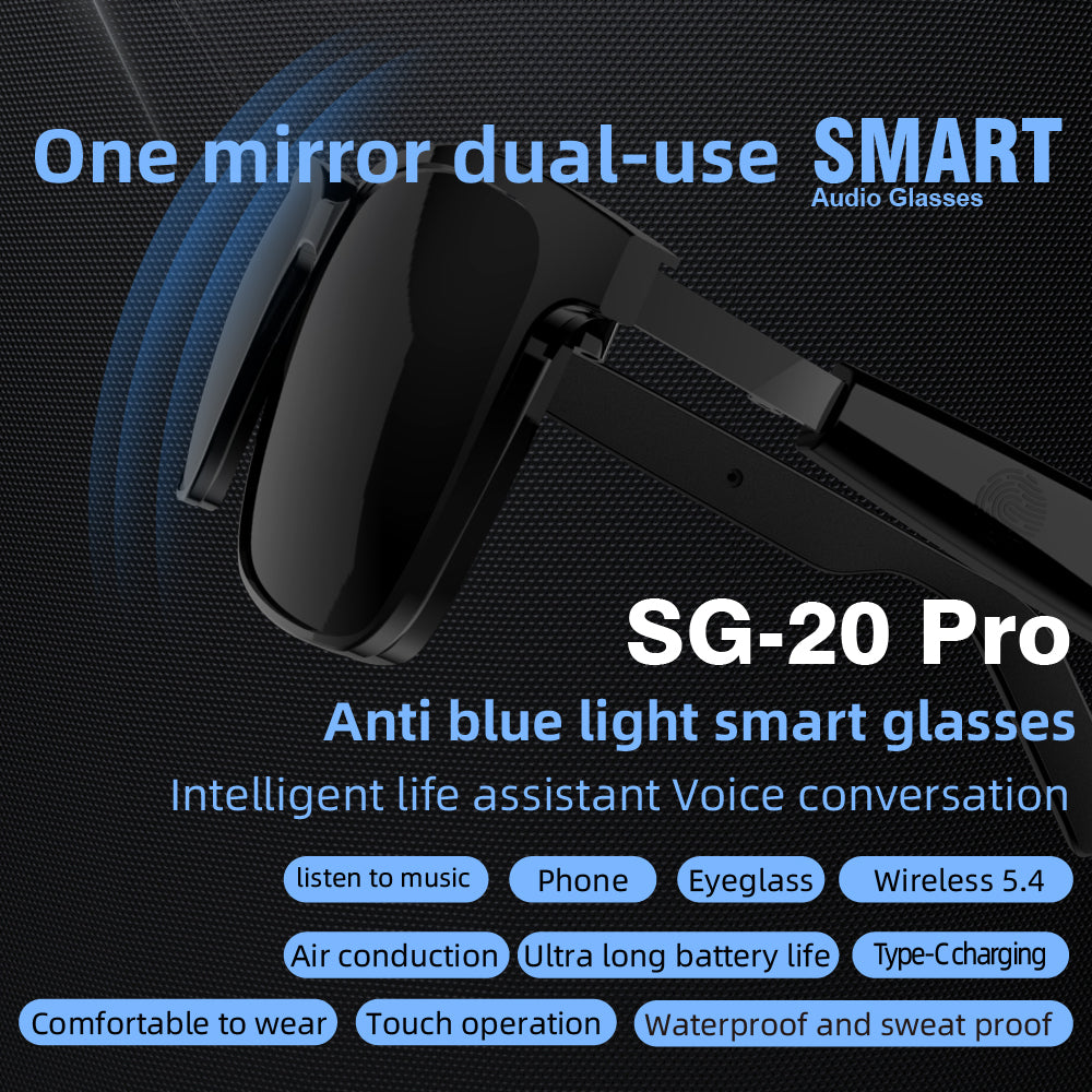 Smart Glass Smart Eyewear Étape dans le monde Verres résistants aux UV haute définition HIFI S