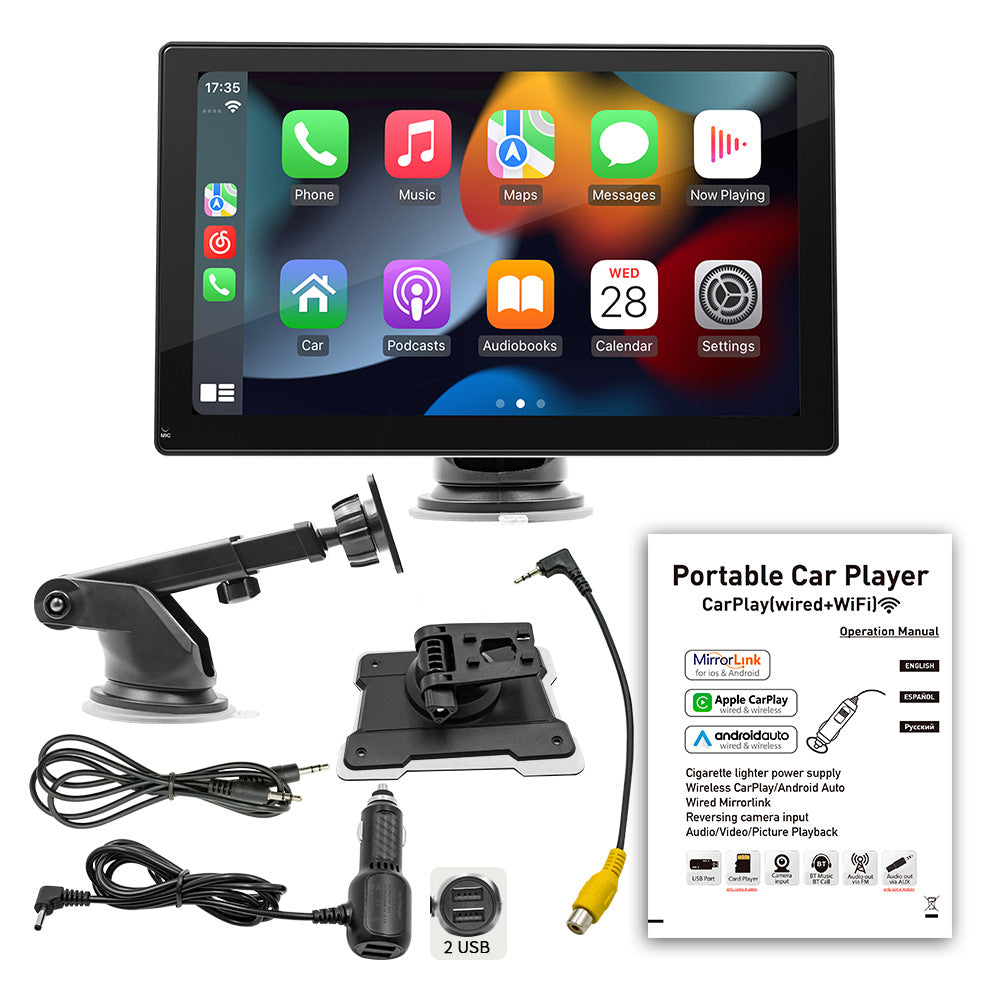 9 pouces Portable Carplay Central Control Large Screen Véhicule Navigation Accès Internet WiFi