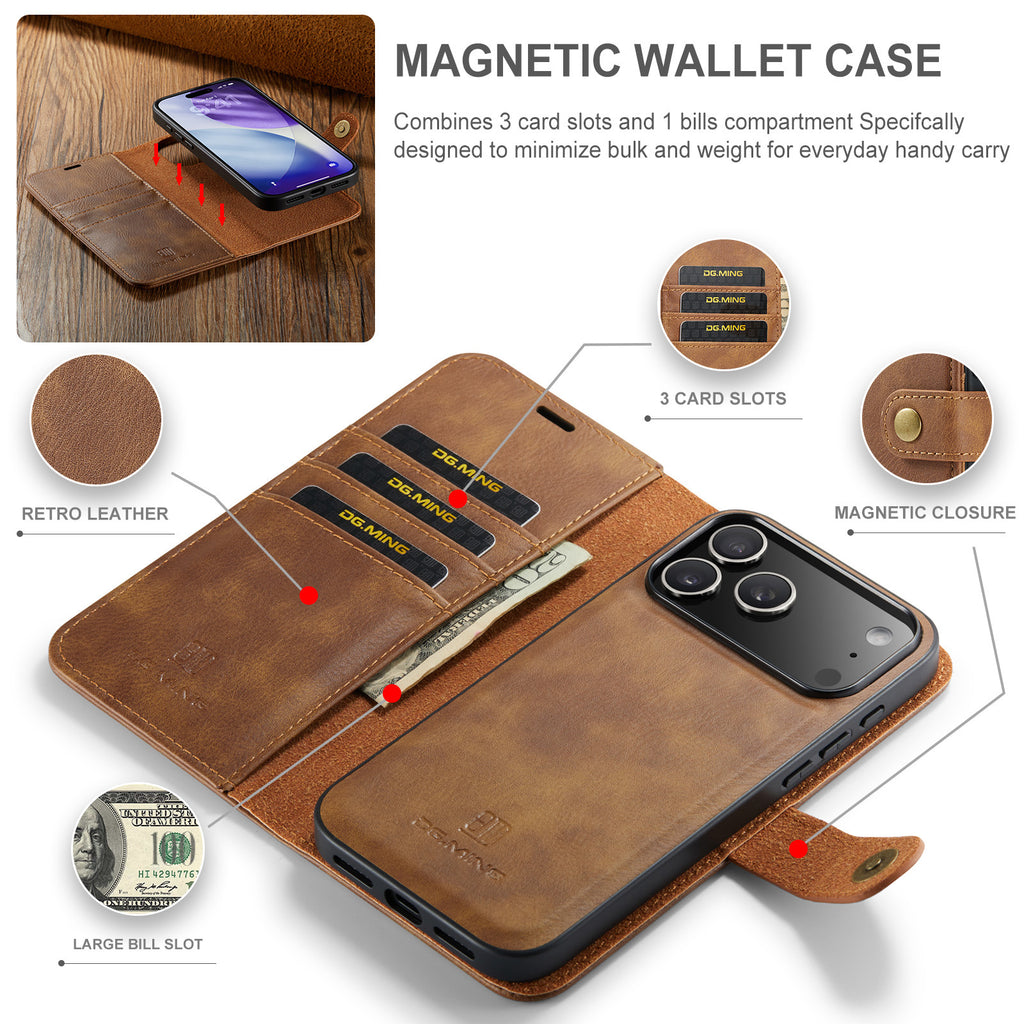 Flip-style carte fente Magnetic-clip Double usage en cuir synthétique cas de téléphone
