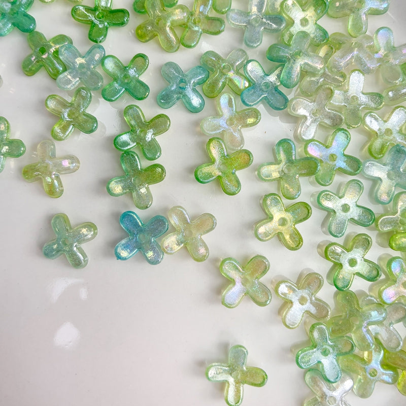 Perles de fleurs acryliques 4-Petal Lumineuses Glow-in-the-Dark