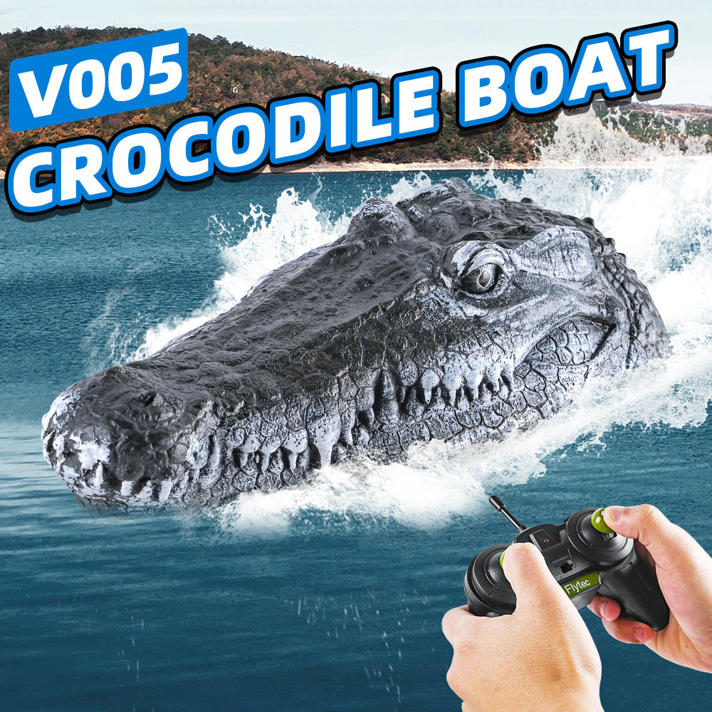 Simulated Crocodile Head Remote-control Navire pour enfants Modèle de bateau Jouets Garçon Spoof