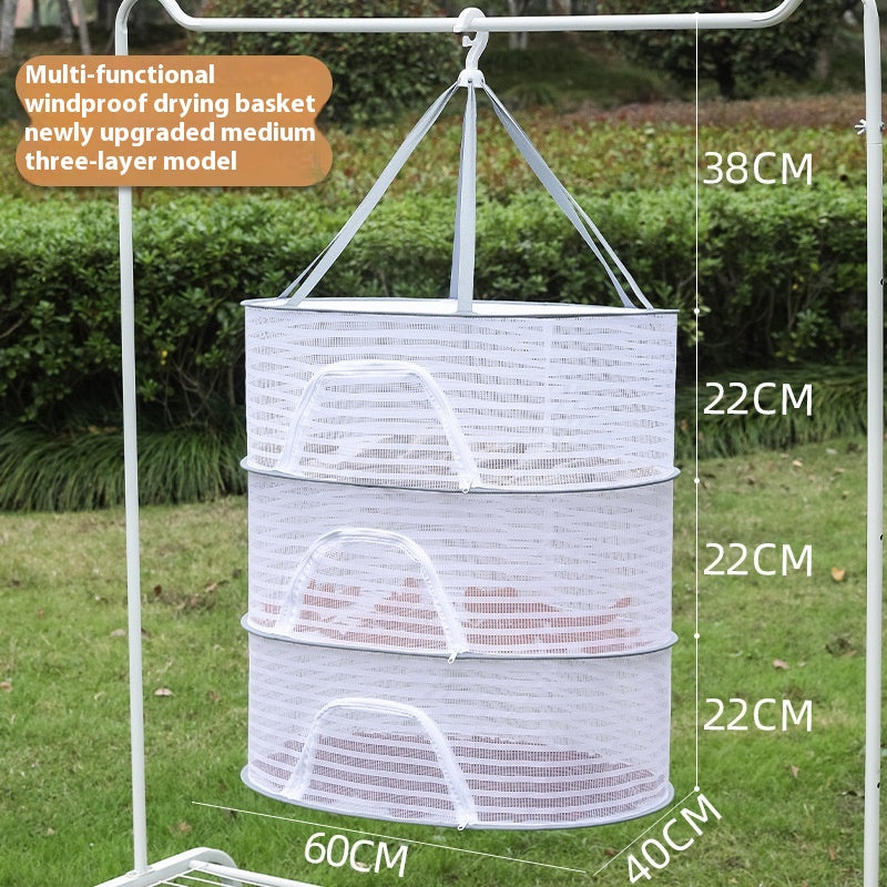 Réseau de suspension Produits secs Artifact Fly Cage Foldable Balcon Les choses de séchage