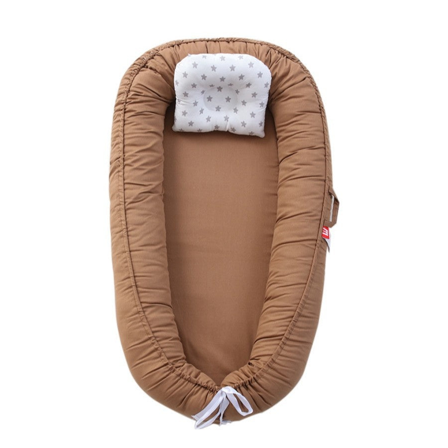 Ins Corée du Sud Portable Baby Bed In Bed Coton Couleur solide
