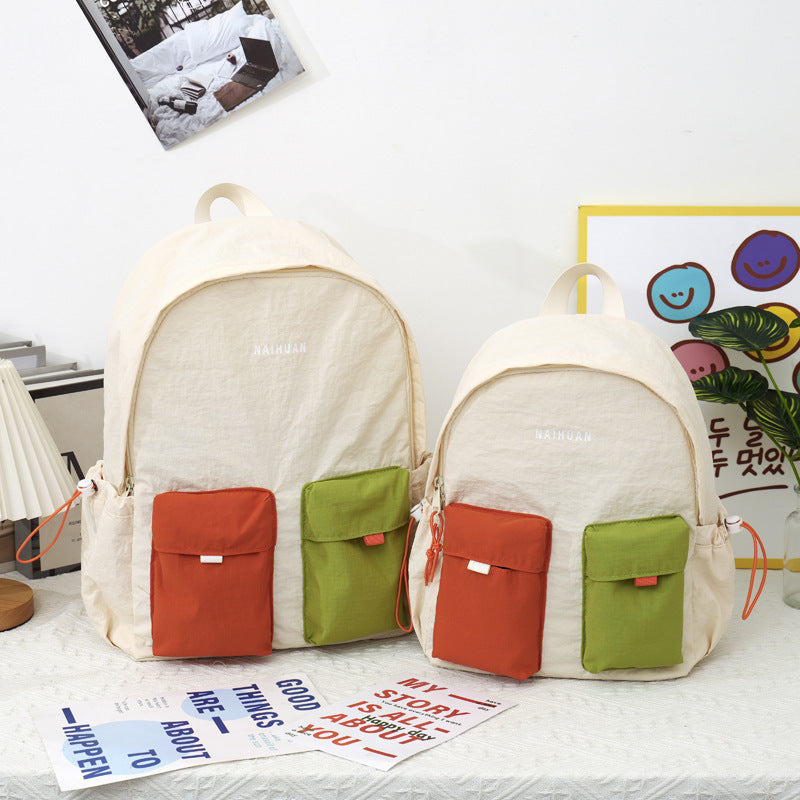 Color-block Design Backpack casual mignon et polyvalent