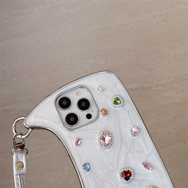 Ins Light luxe brillant diamant sac à main Gem Étui téléphone époxy
