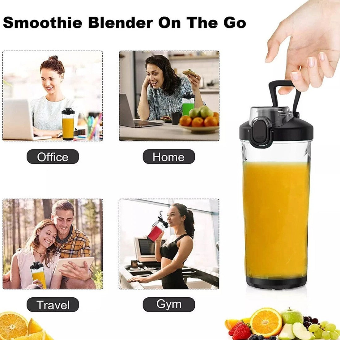 Mélangeur portable 600ML Mélangeurs personnels pour Shakes Smoothie Maker Juicer de fruits