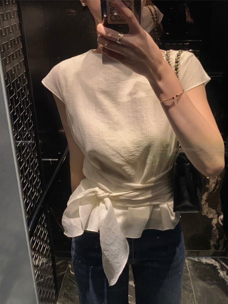 Blouse à cravates chic chic de style commuté