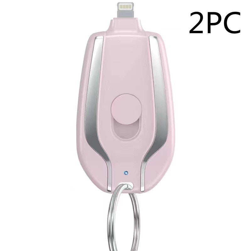 Porte-clés Banque de recharge sans fil Portable 1500 Mah Alimentation d'urgence Téléscopique Petit M