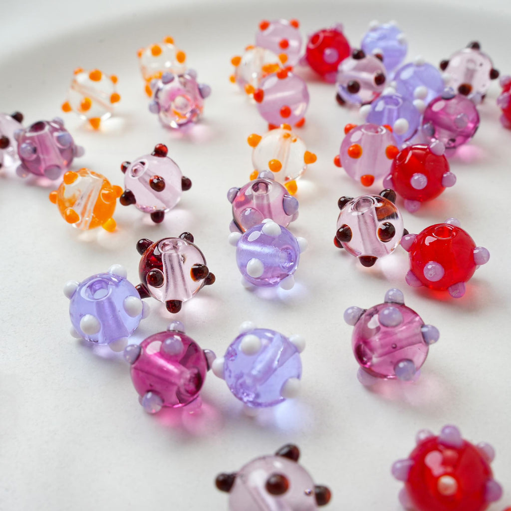 Perles en verre transparent à point de Polka pour les métiers de perles bricolage