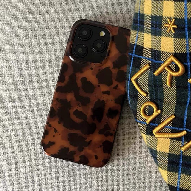 Retro Black Brown Tortoiseshell Amber Foil Pattern Cas compatible