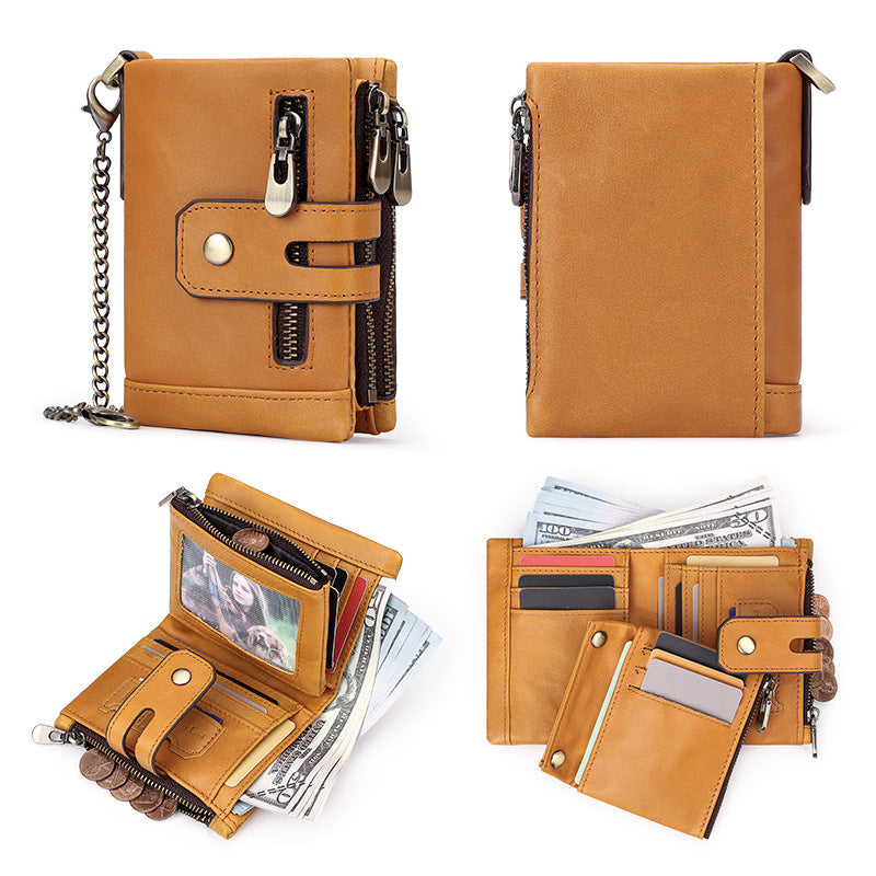 La mode masculine Personnalité Trifold Portefeuille multicolore