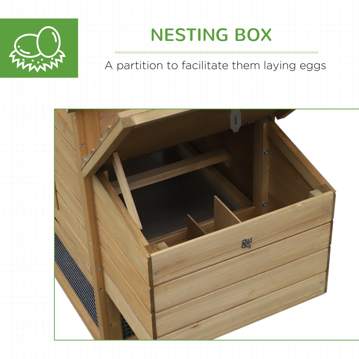 59" Petit poulailler en bois Hen House Cage de volaille pour jardin extérieur avec 2 portes