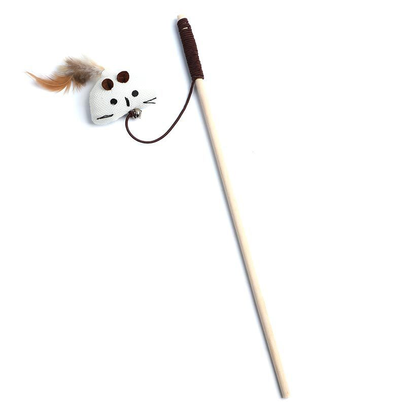 Animaux de compagnie Cat Teaser Feather Bell en bois Pole Pet Produits
