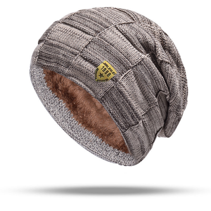 Leisure Chaud Manches Cap rembourré d'épaisseur Chapeau tricoté Pile Heap Cap