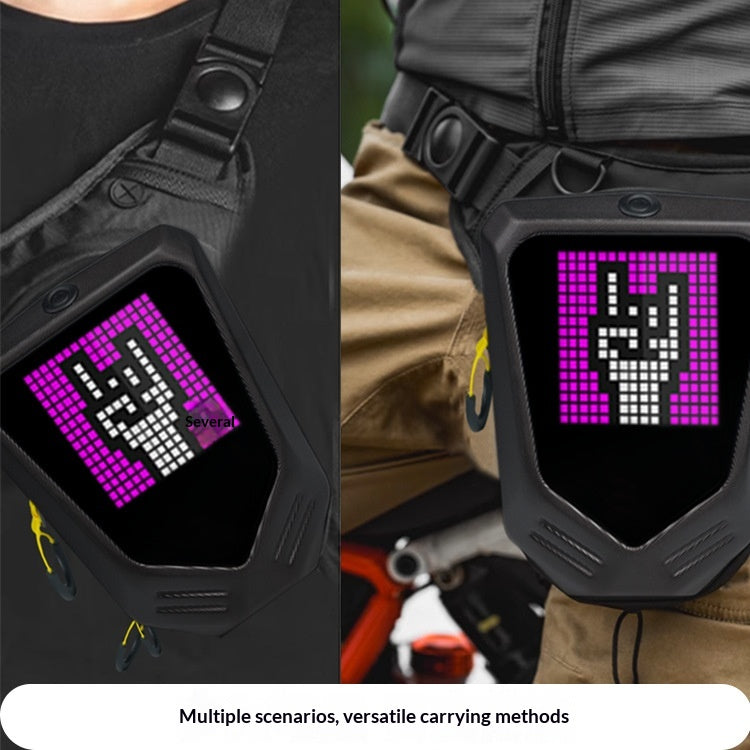Bricolage Écran Pixel-Style Single-Sholder Crossbody Sac à jambes à vélo