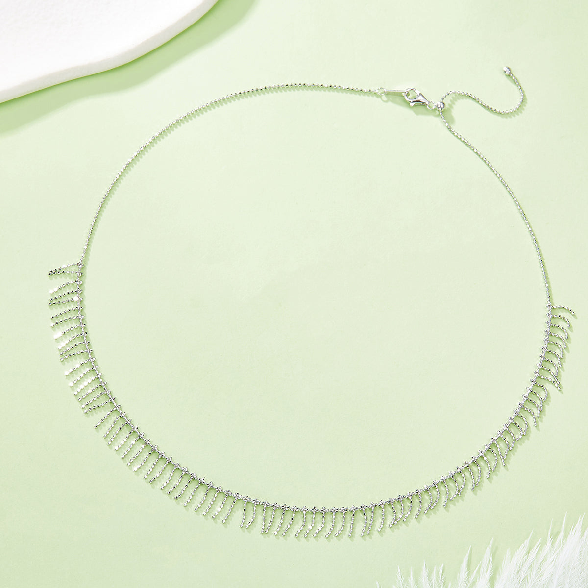 S925 Collier en argent sterling pour femmes 45cm réglable 3.9g léger 10,5mm Wid