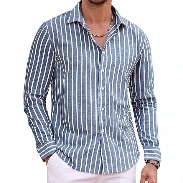 Chemise à manches longues à manches longues classique rayéeQuatre-Way Stretch Top Homme