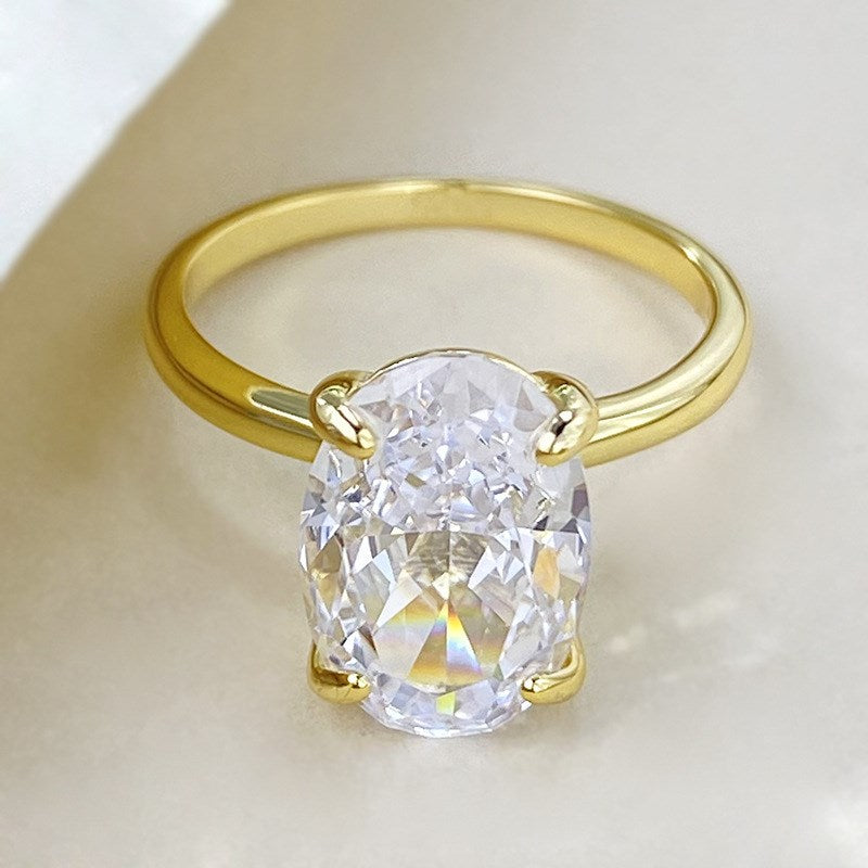 Anneau ovale Femelle Four-claw Cold Haute Luxe