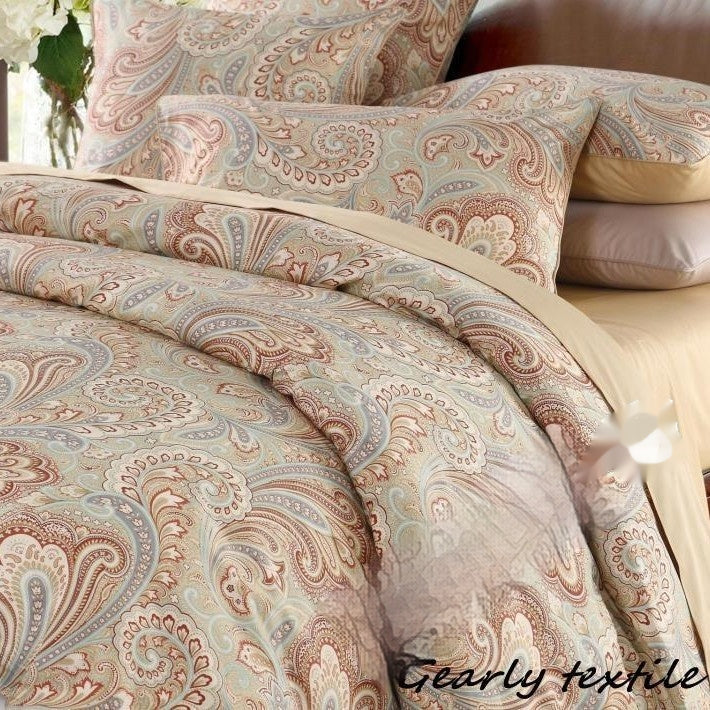 Four-Season Floral 60-Ply Cotton Gauze Maison Couverture de couettes en textile et étui d'oreiller Thre