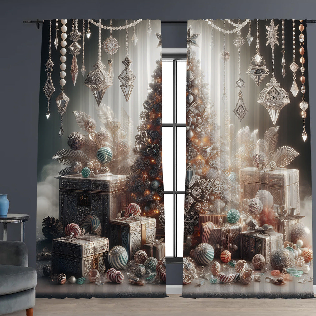 Rideau de Noël Rideau d'impression 3D