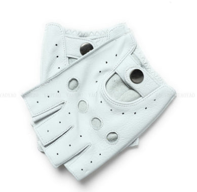 Gants à moitié doigts en peau de mouton d'hiver