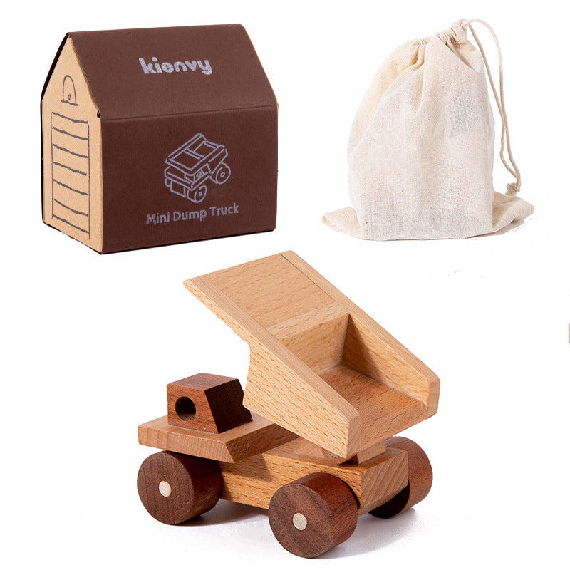 Voiture de jeu de caricature en bois massif pour enfants
