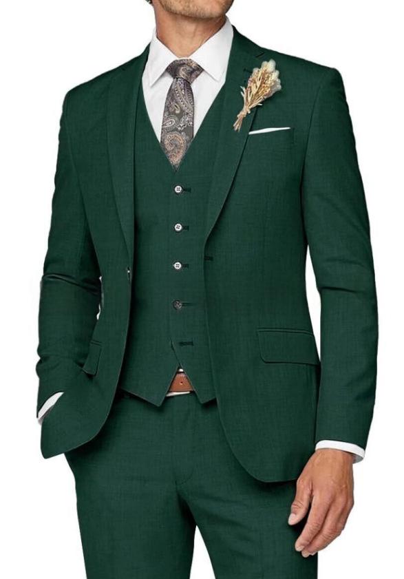 Mens Slim-fit trois-pièces avec une veste à un seul sein