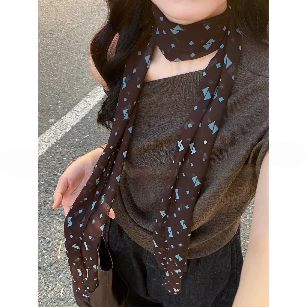 Women's Retro Print Silk Scarf