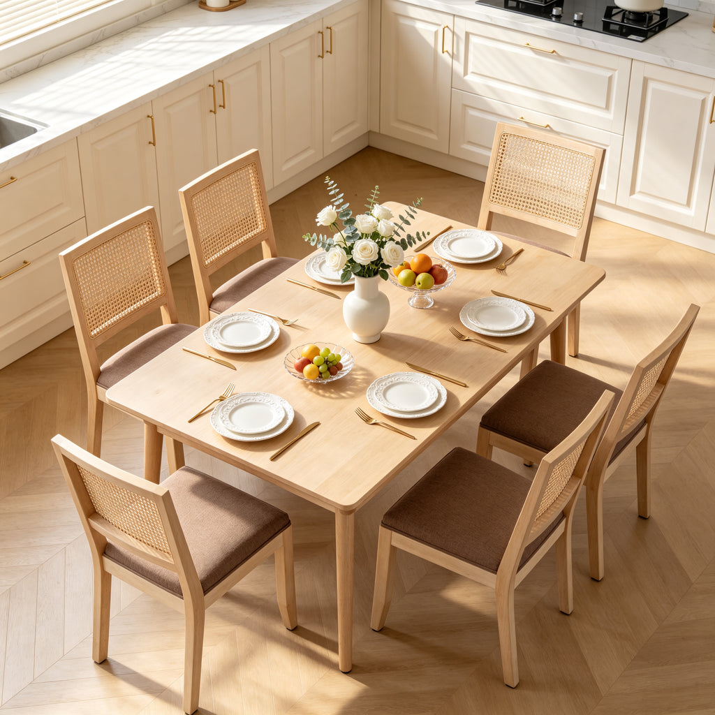 Agritourisme Rattan Chaises à manger Ensemble de 2