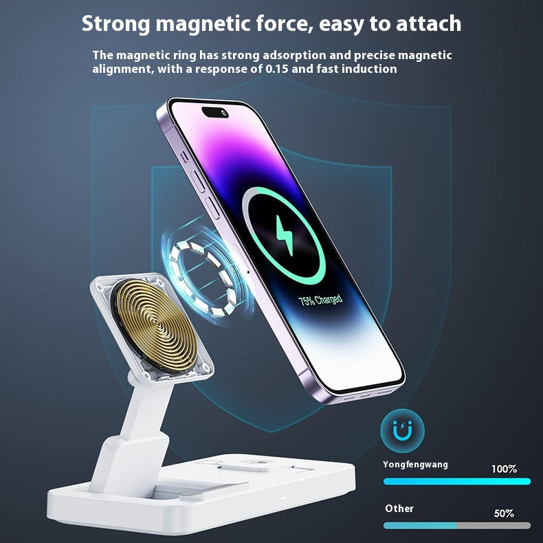 Chargeur sans fil magnétique pliant 3-en-1