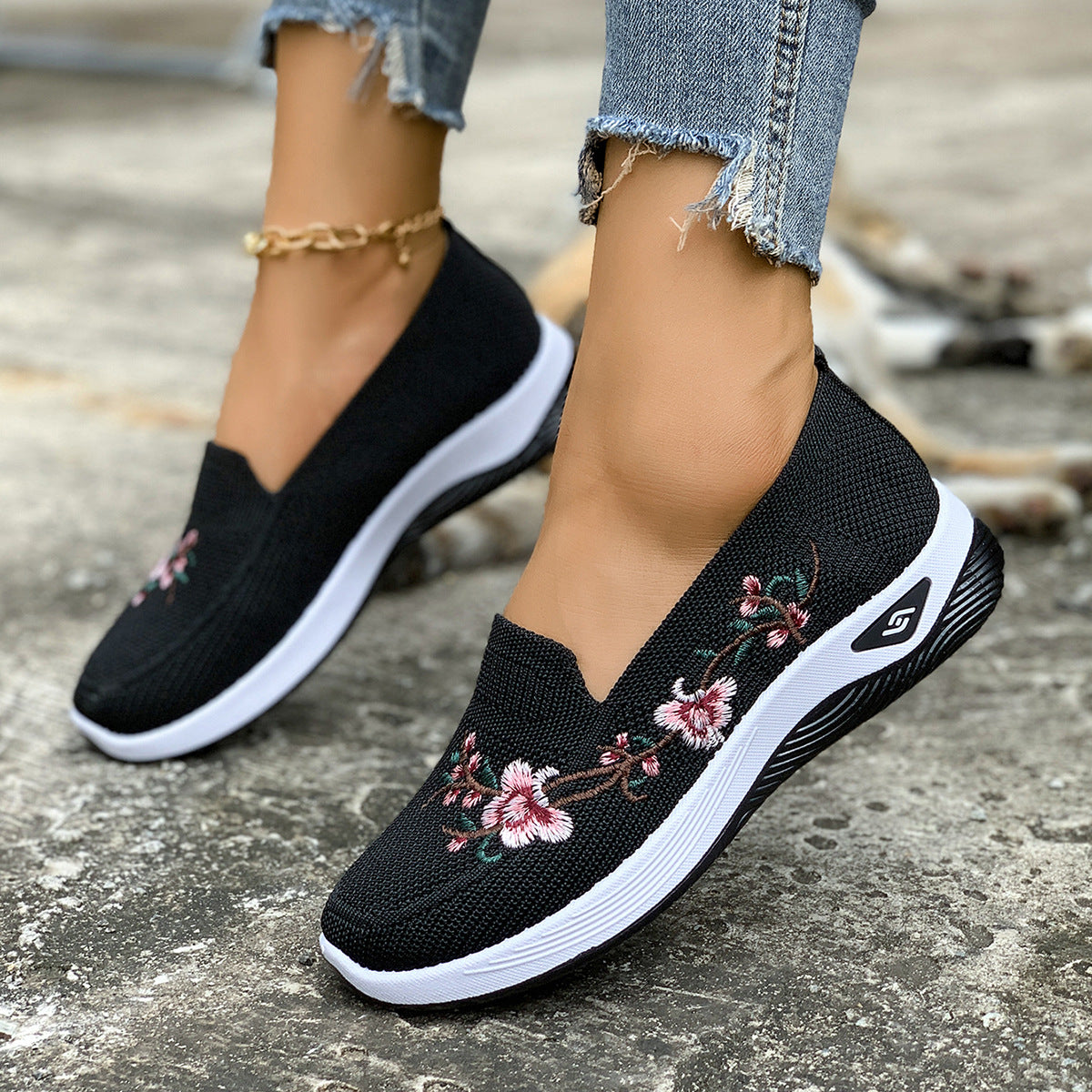 Femmes Mesh d'été chaussures avec semelles plates respirant et non-dérapant