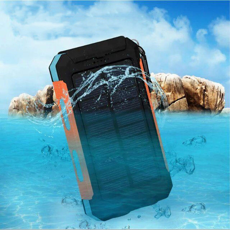 Solar Power Bank Compass 20000mAh Téléphone portable extérieur Double phares