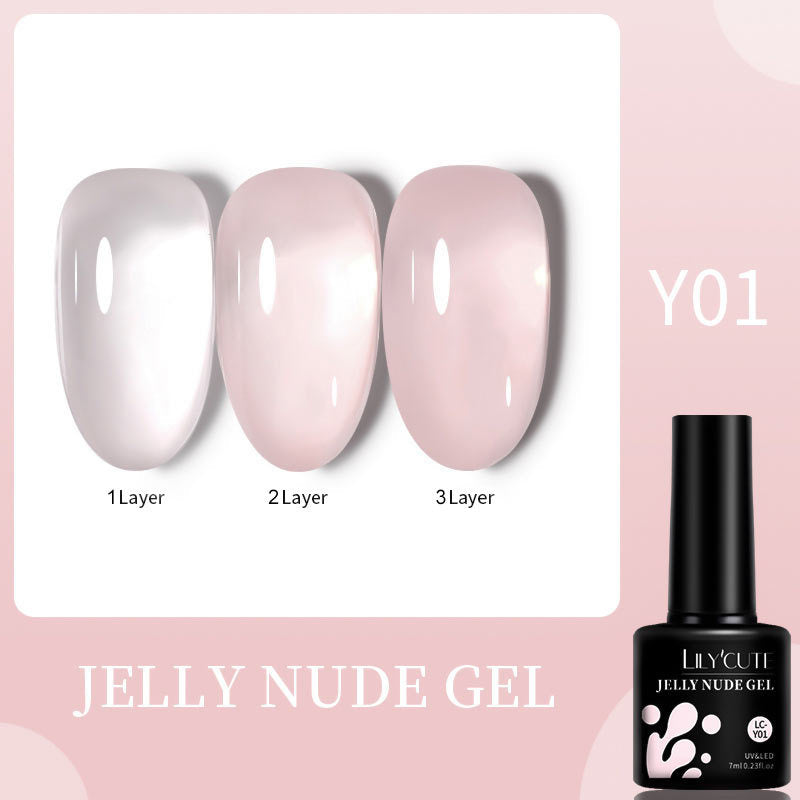 Gel d'ongle transparent sur glace de traitement de la lumière par Jade Amber