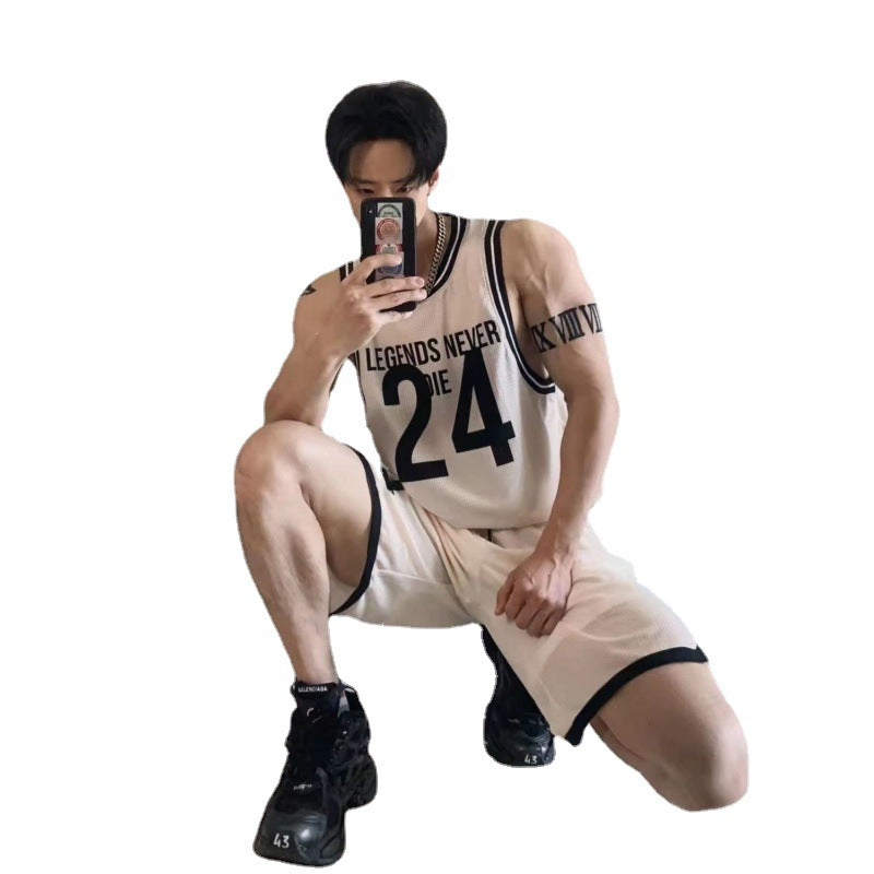 Sports à séchage rapide Vest Summer Elastic American Basketball Training No 24 Jersey Vest