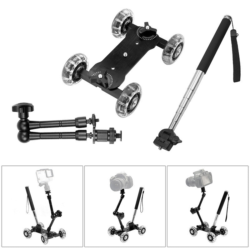 Action Camera Mini Track Car Three-Piece Set