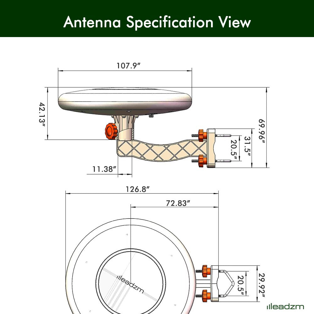 TA-A1 360 Degree Direction TV Antenne UV double bande 47-860 MHz 15-18dB HD Outdoor