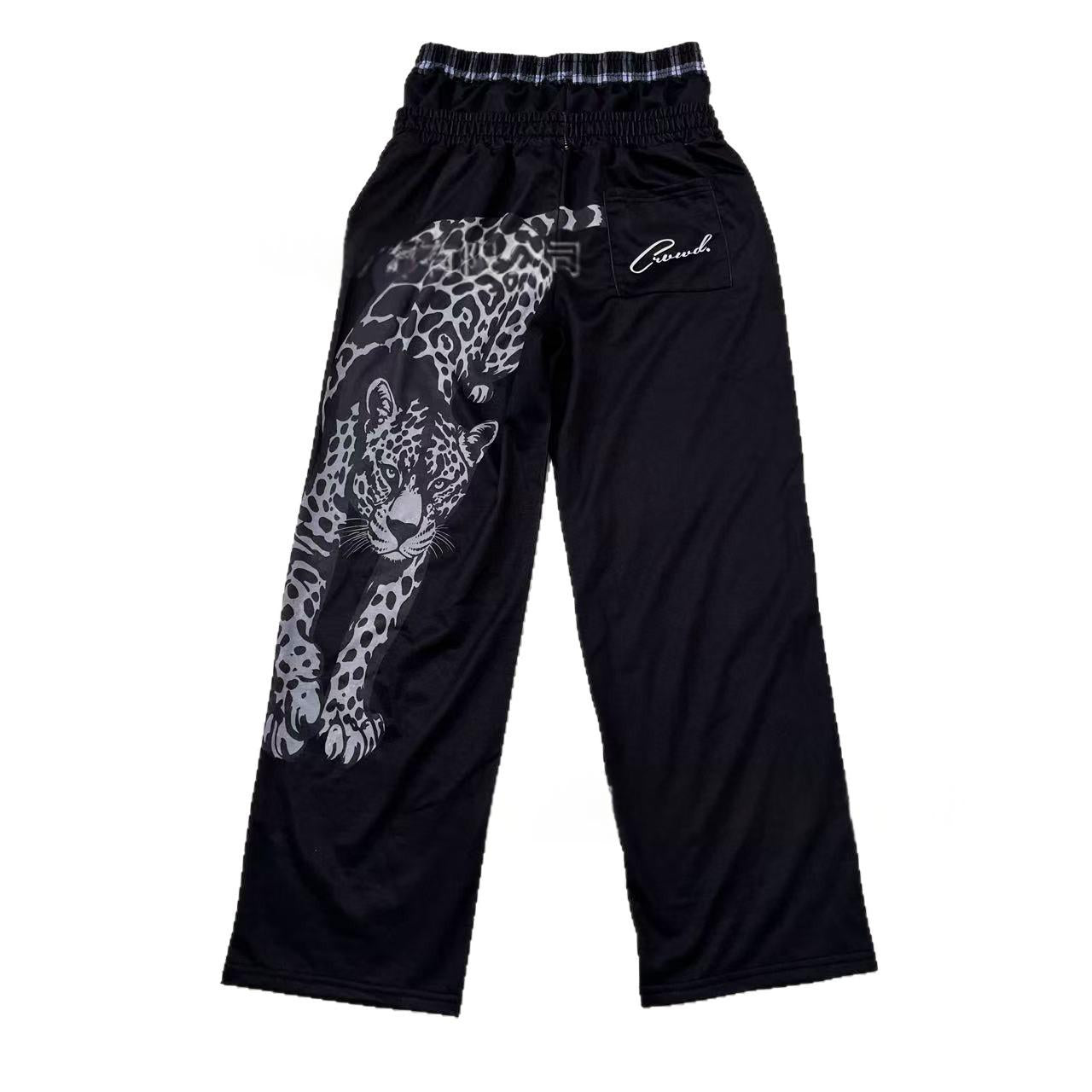 Pantalon casual imprimé rétro haute rue style américain
