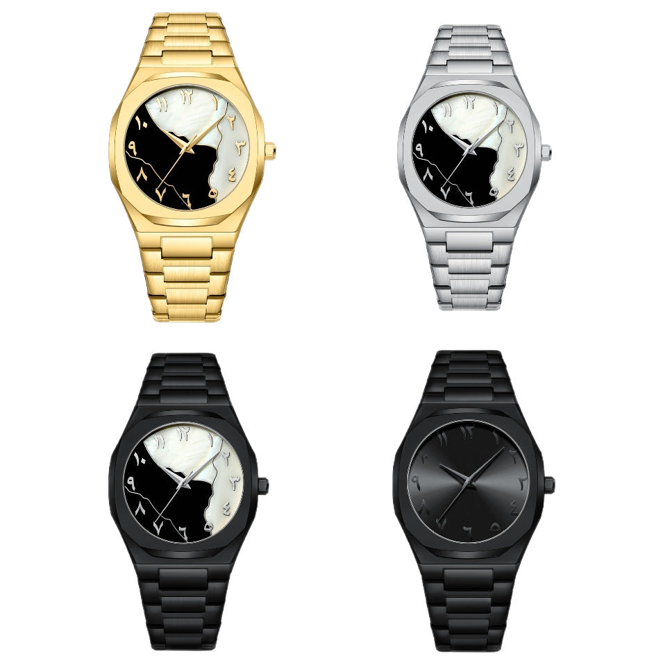 Montre Quartz de ceinture en acier arabe avancée pour hommes