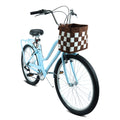 26 pouces vélo de navette de ville à 7 vitesses avec serrure et panier amovible Cadre en acier haute sensibilité