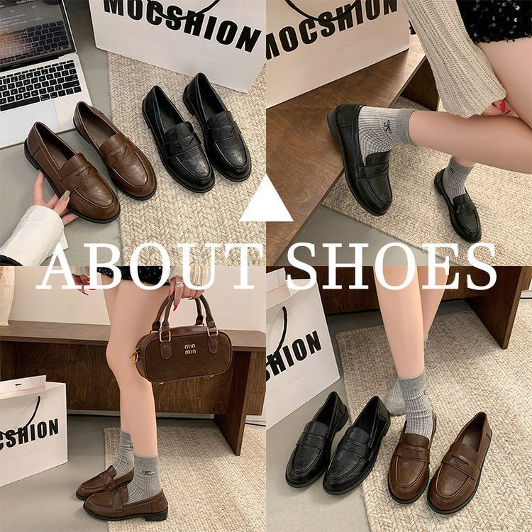 Mocassins plats en cuir doux noir pour femmes