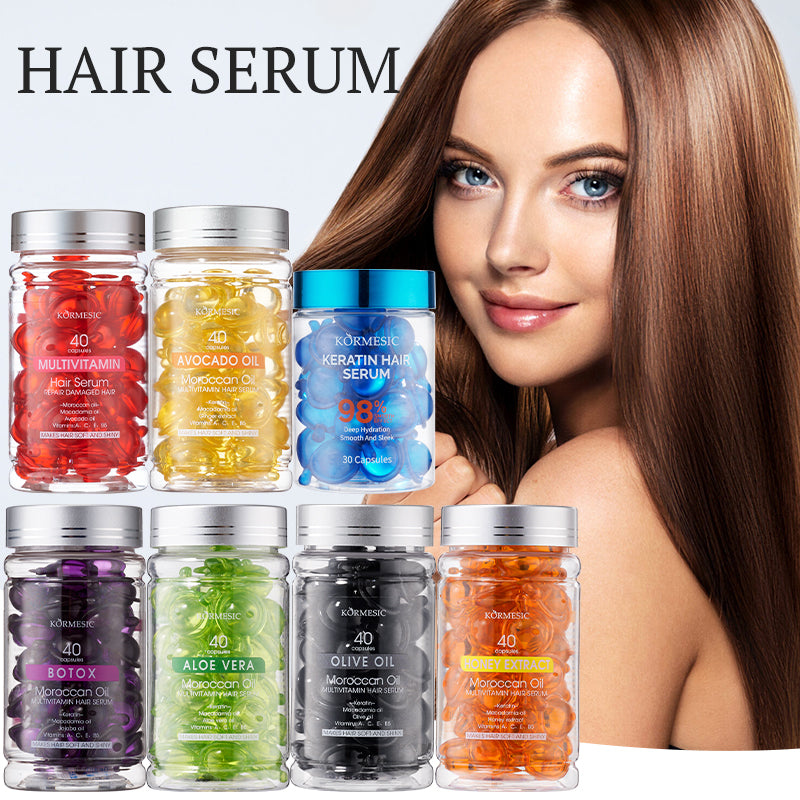 KORMESIC Botox & Huile marocaine Multivitamine cheveux E Sence pour le commerce extérieur 1mlx40 Capsules
