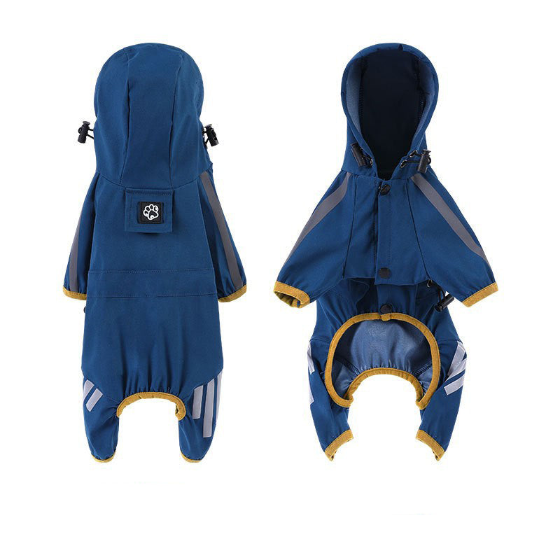 Imperméable imperméable à quatre pattes pour chiens Petit chien Vêtements de sortie Tractable Waterpr