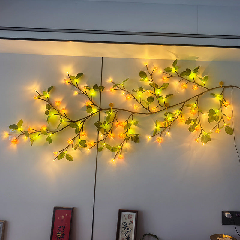 LED Rattan Lampe Noël Décoration intérieure de mur Simulation Branche Lumière