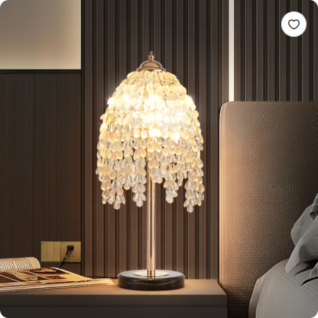 Élégante lampe de table en cristal de 19 pouces de hauteur Vintage Waterfall Design avec Teardrop Grape Cry